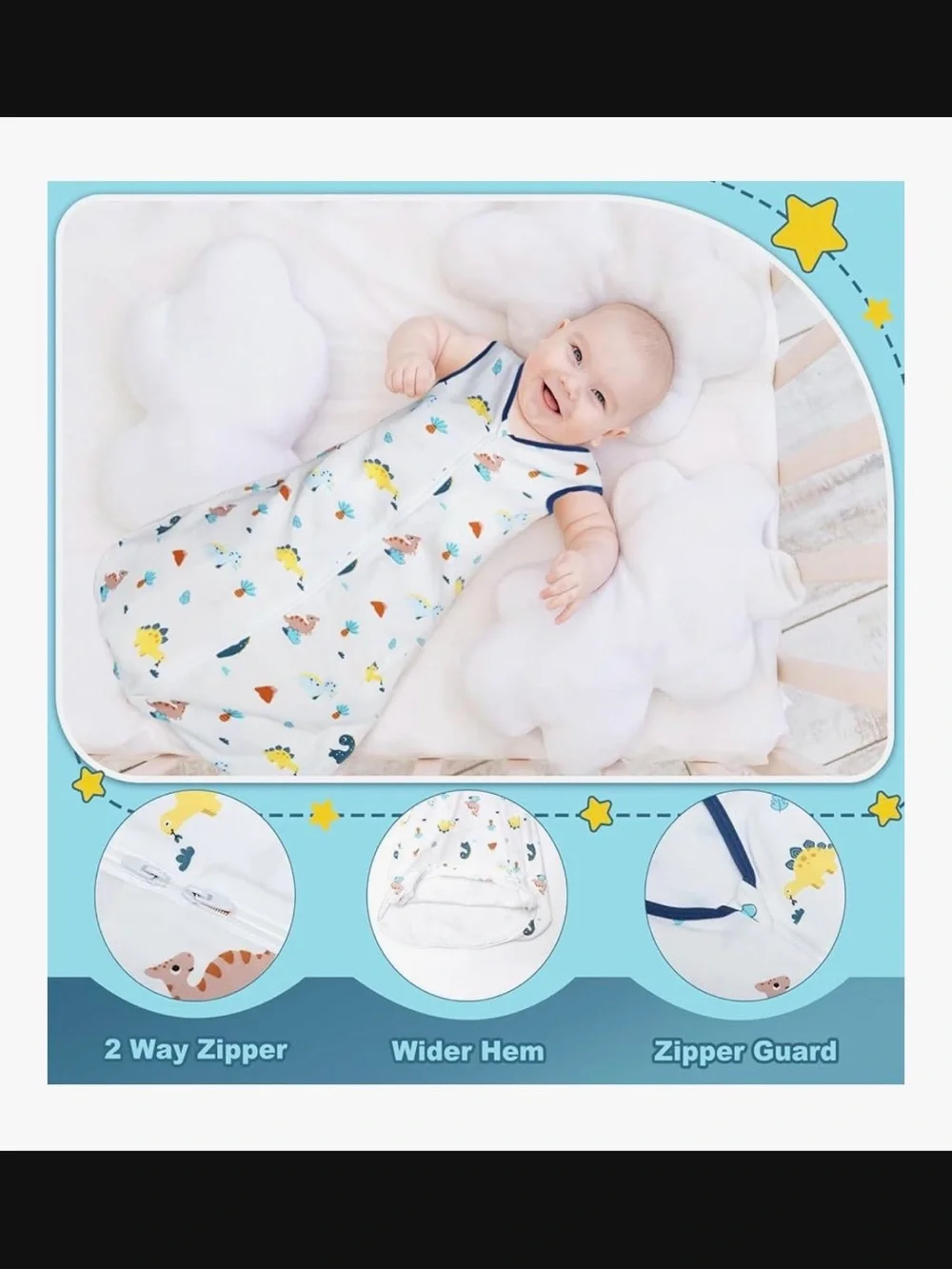Lanjue Baby Sleeping Bag, Summer Sleeveless Baby Sleep Sack Size S NWT #Lux-E